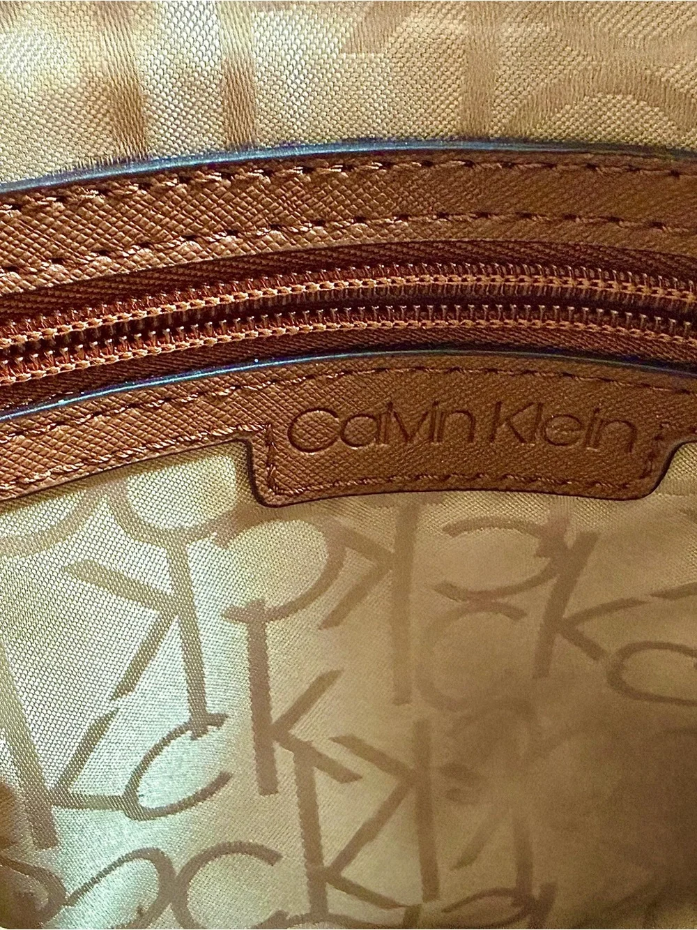Calvin Klein Brown and Black Logo Crossbody Bag